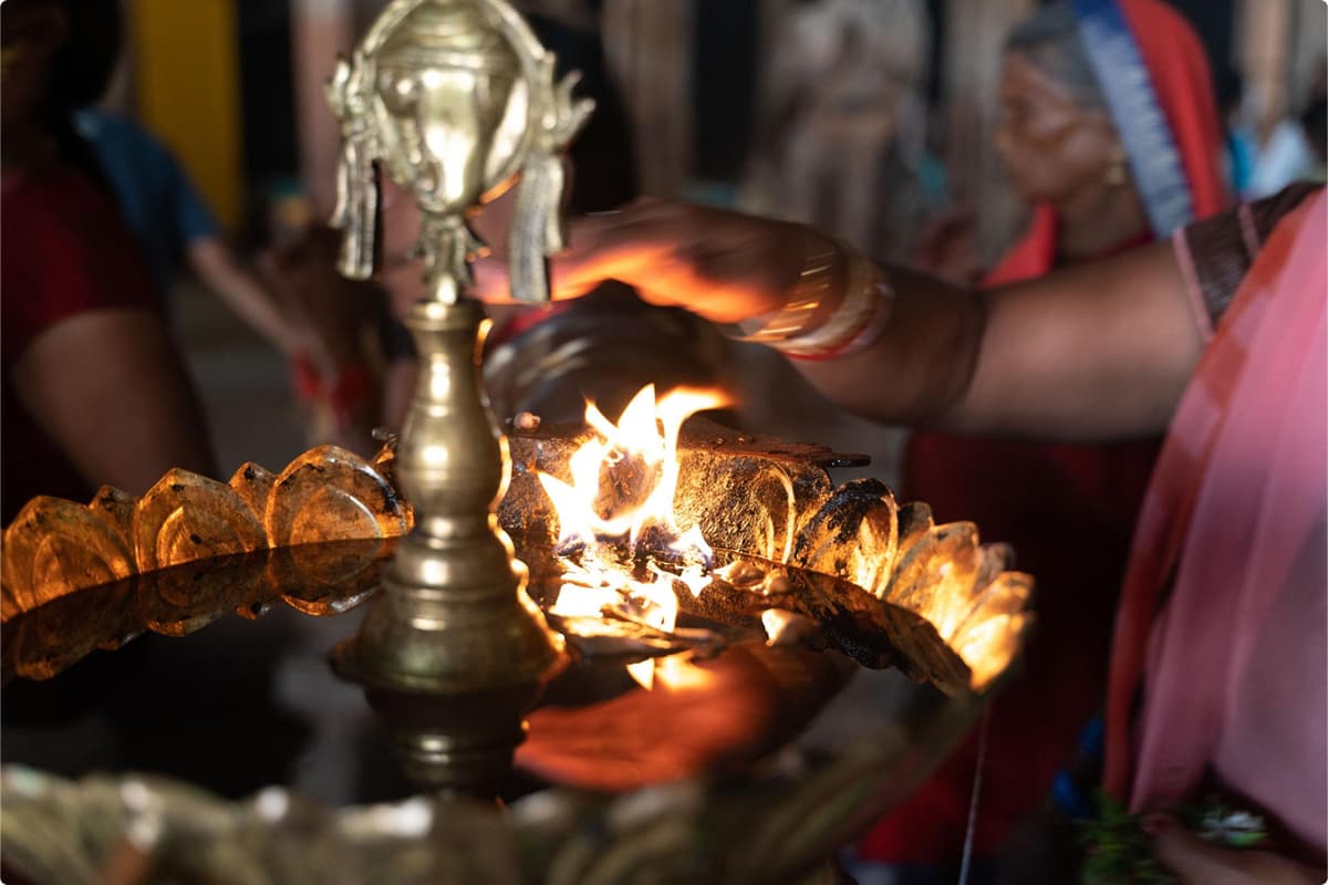 Personalized blessing moment at temple